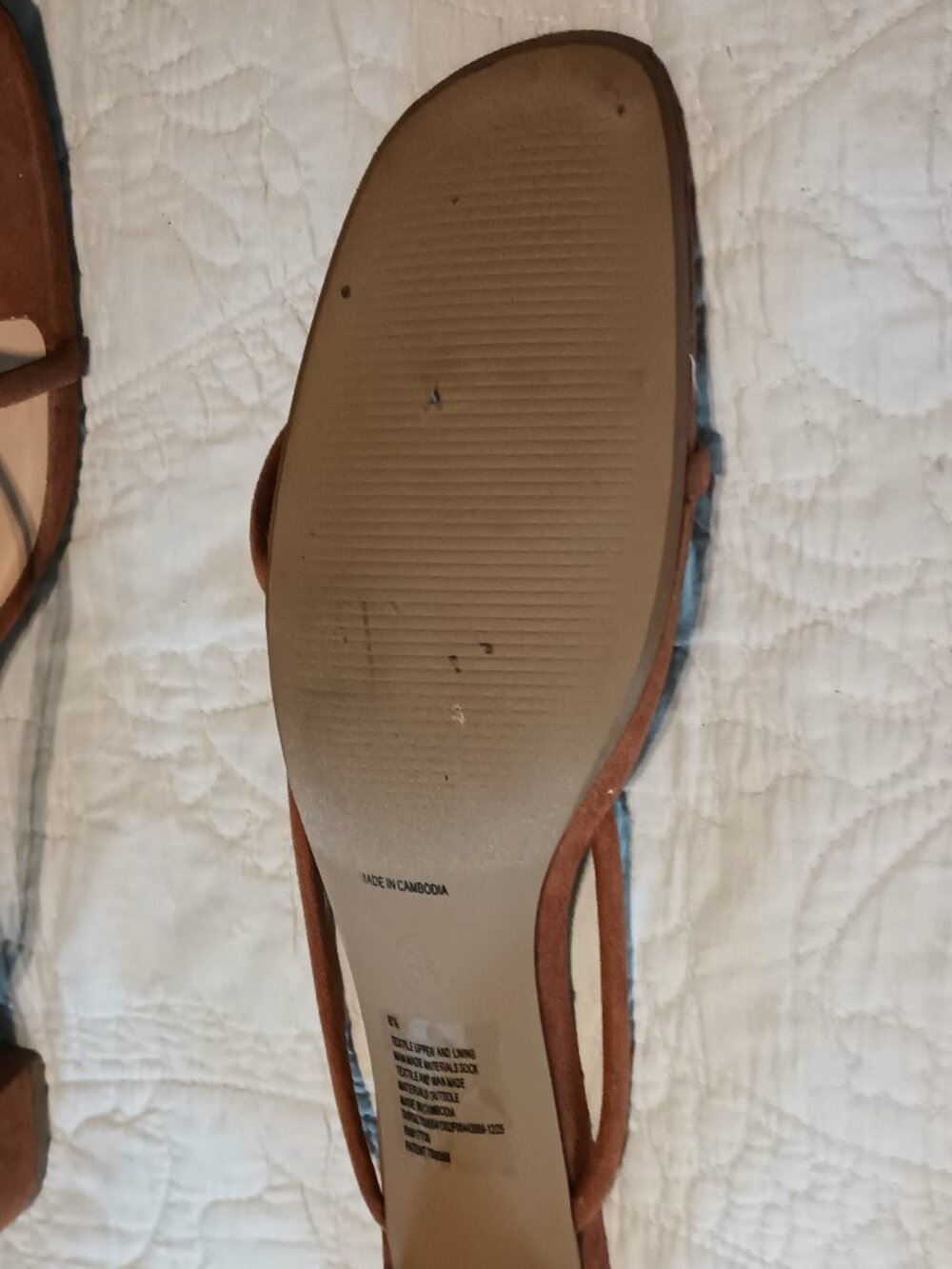 Women’s Pia Ornamented Thong Slide Heels - A New Day™ Cognac 8.5 - Picture 7 of 8
